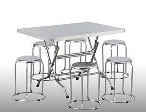 Bộ bàn ăn inox chữ nhật và 6 ghế